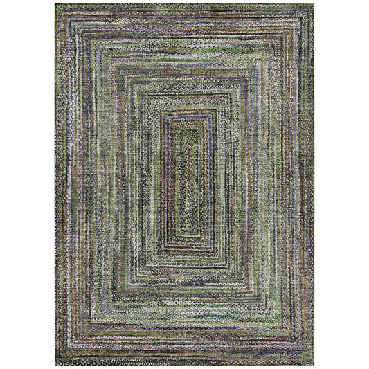 Haelanor Green Washable Indoor-Outdoor Rug