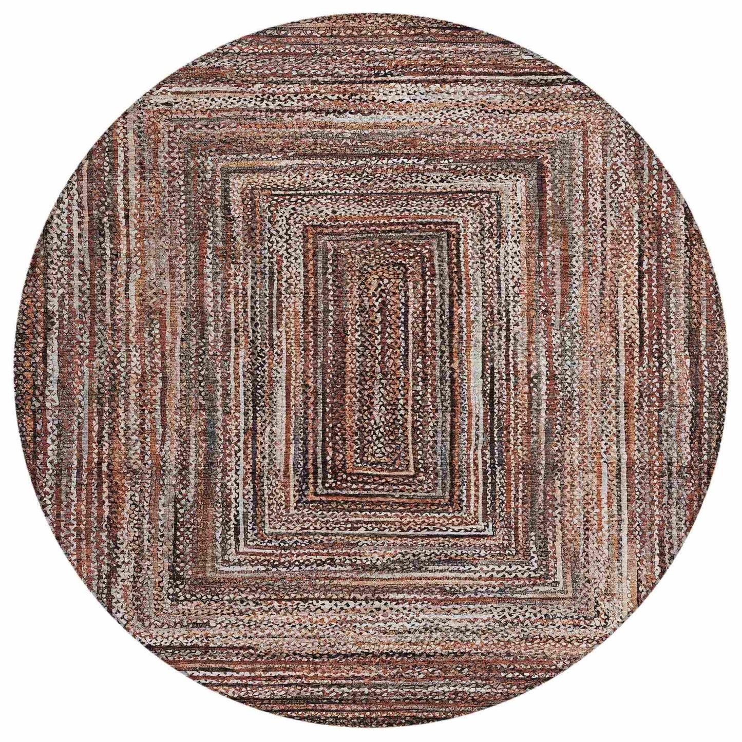 Haelanor Orange Washable Indoor-Outdoor Rug