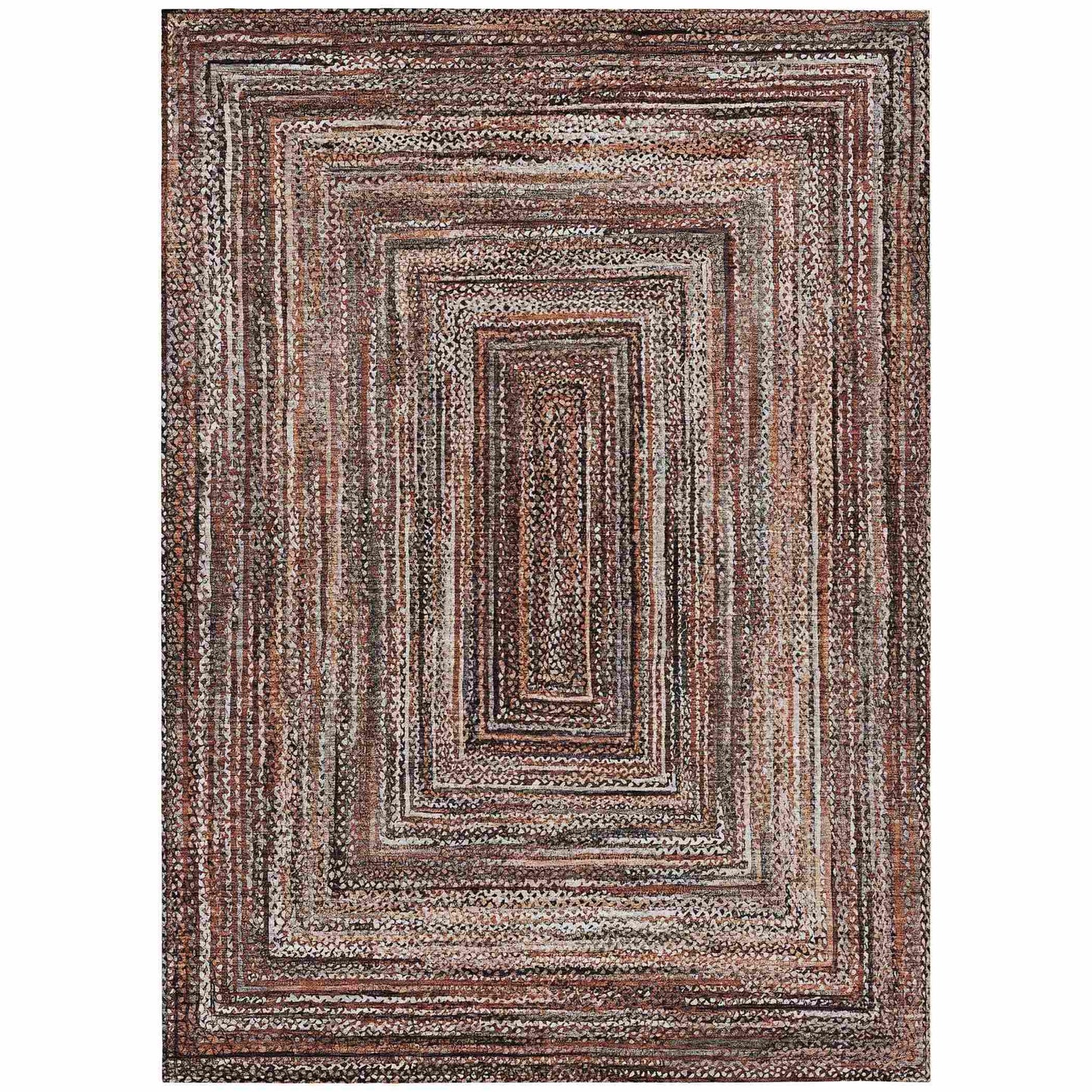 Haelanor Orange Washable Indoor-Outdoor Rug