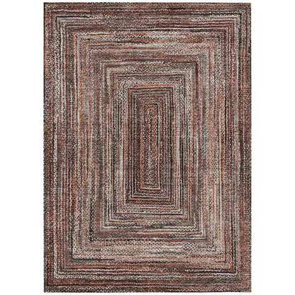 Haelanor Orange Washable Indoor-Outdoor Rug