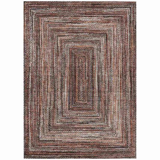 Haelanor Orange Washable Indoor-Outdoor Rug