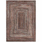 Haelanor Orange Washable Indoor-Outdoor Rug