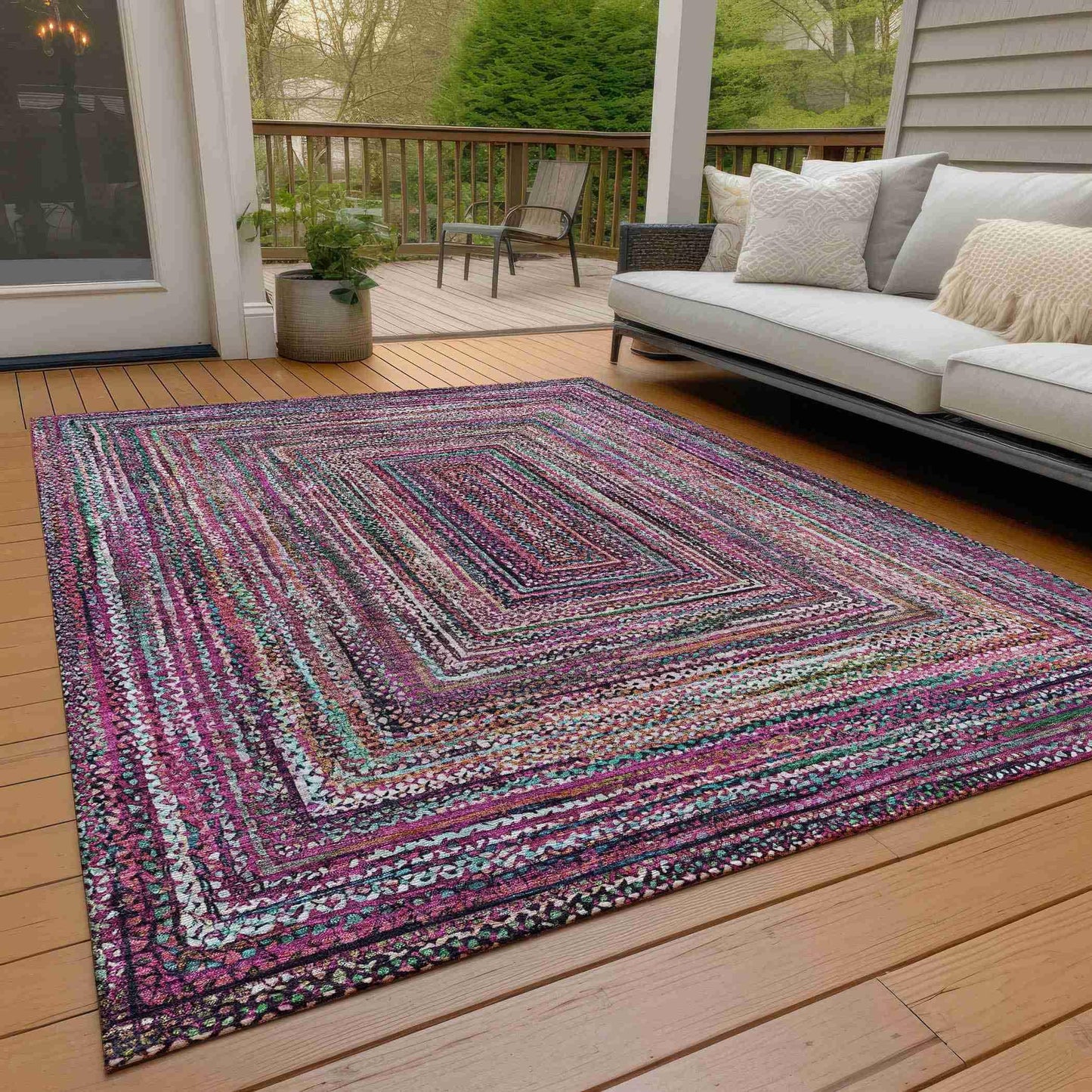 Haelanor Pink Washable Indoor-Outdoor Rug