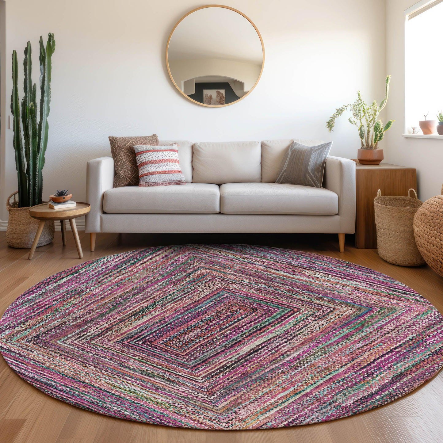 Haelanor Pink Washable Indoor-Outdoor Rug