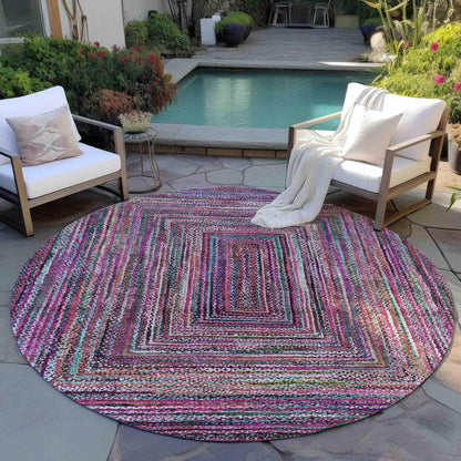 Haelanor Pink Washable Indoor-Outdoor Rug
