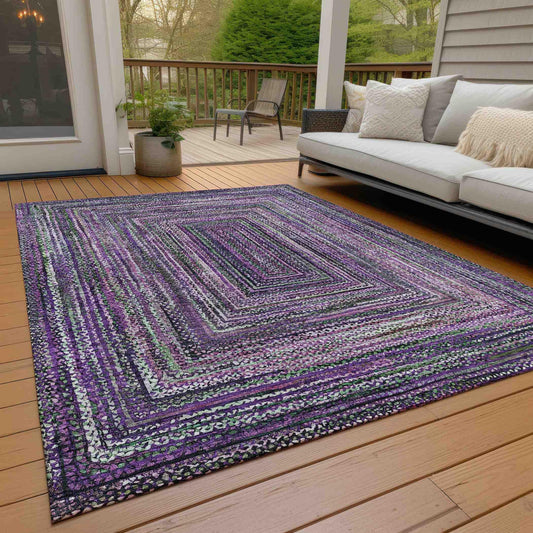 Haelanor Purple Washable Indoor-Outdoor Rug