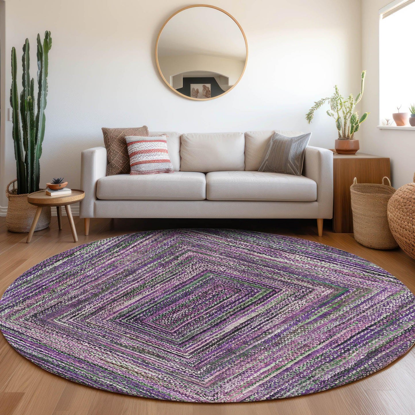 Haelanor Purple Washable Indoor-Outdoor Rug