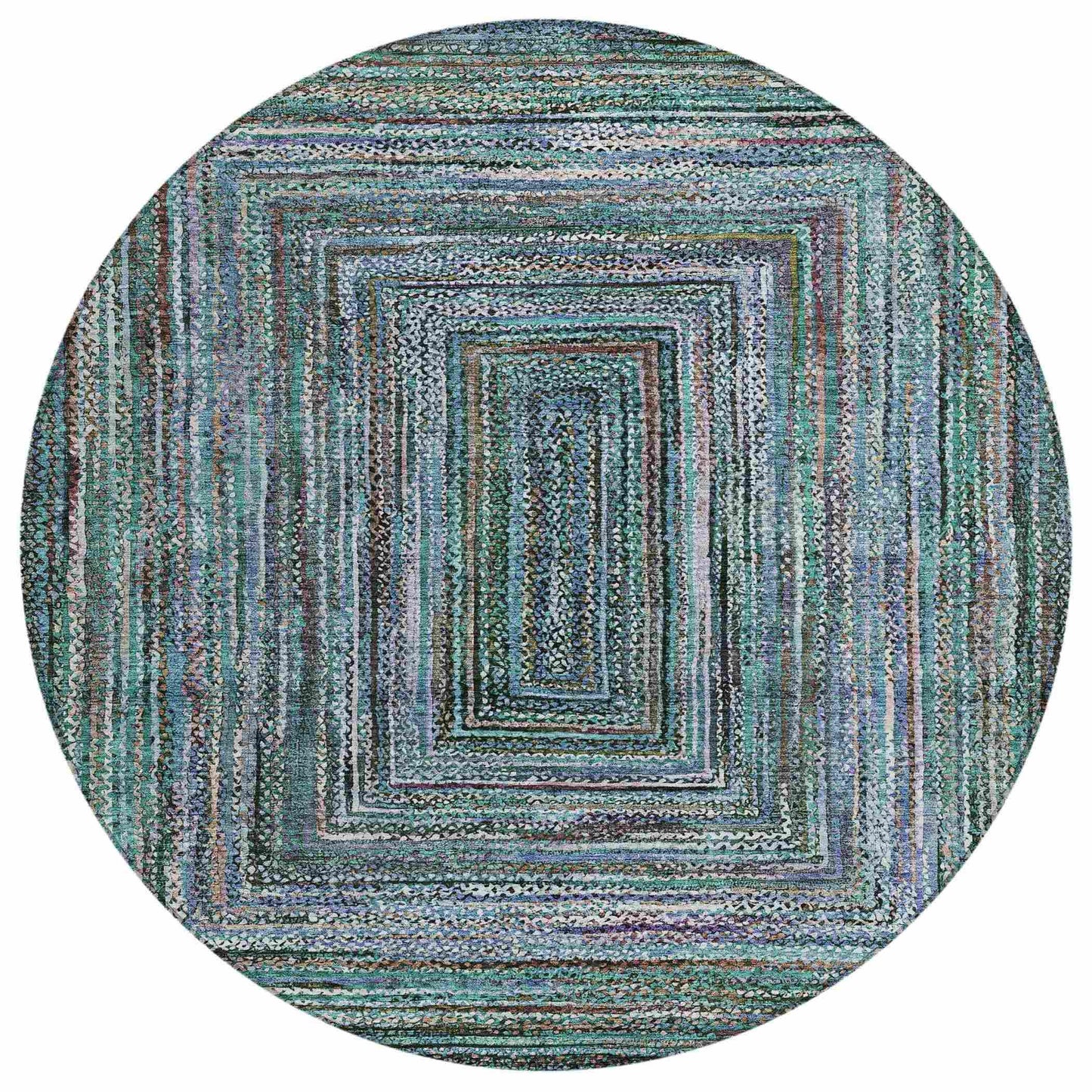 Haelanor Teal Washable Indoor-Outdoor Rug