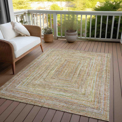 Haelara Brown Washable Indoor-Outdoor Rug