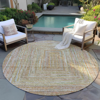 Haelara Brown Washable Indoor-Outdoor Rug