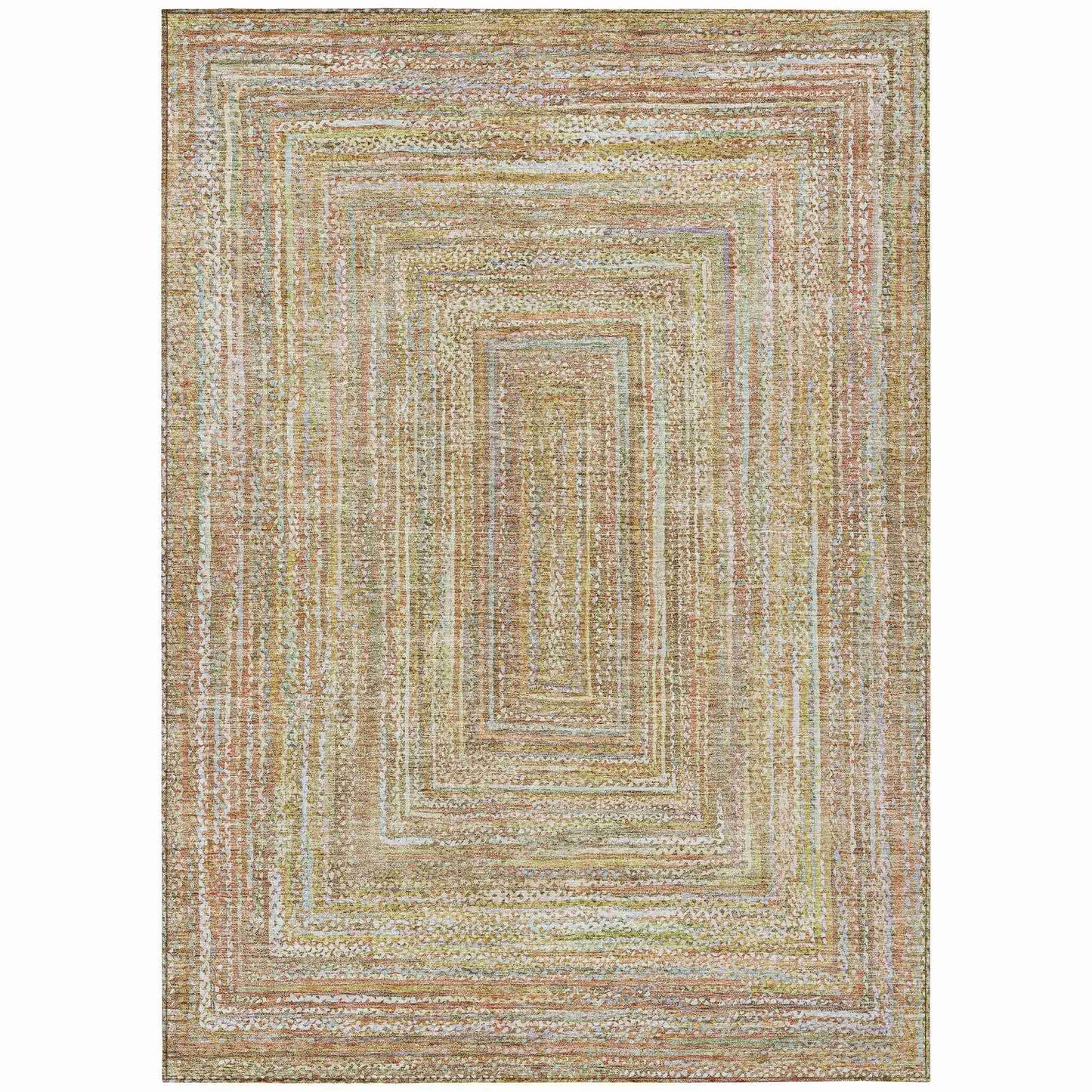 Haelara Brown Washable Indoor-Outdoor Rug