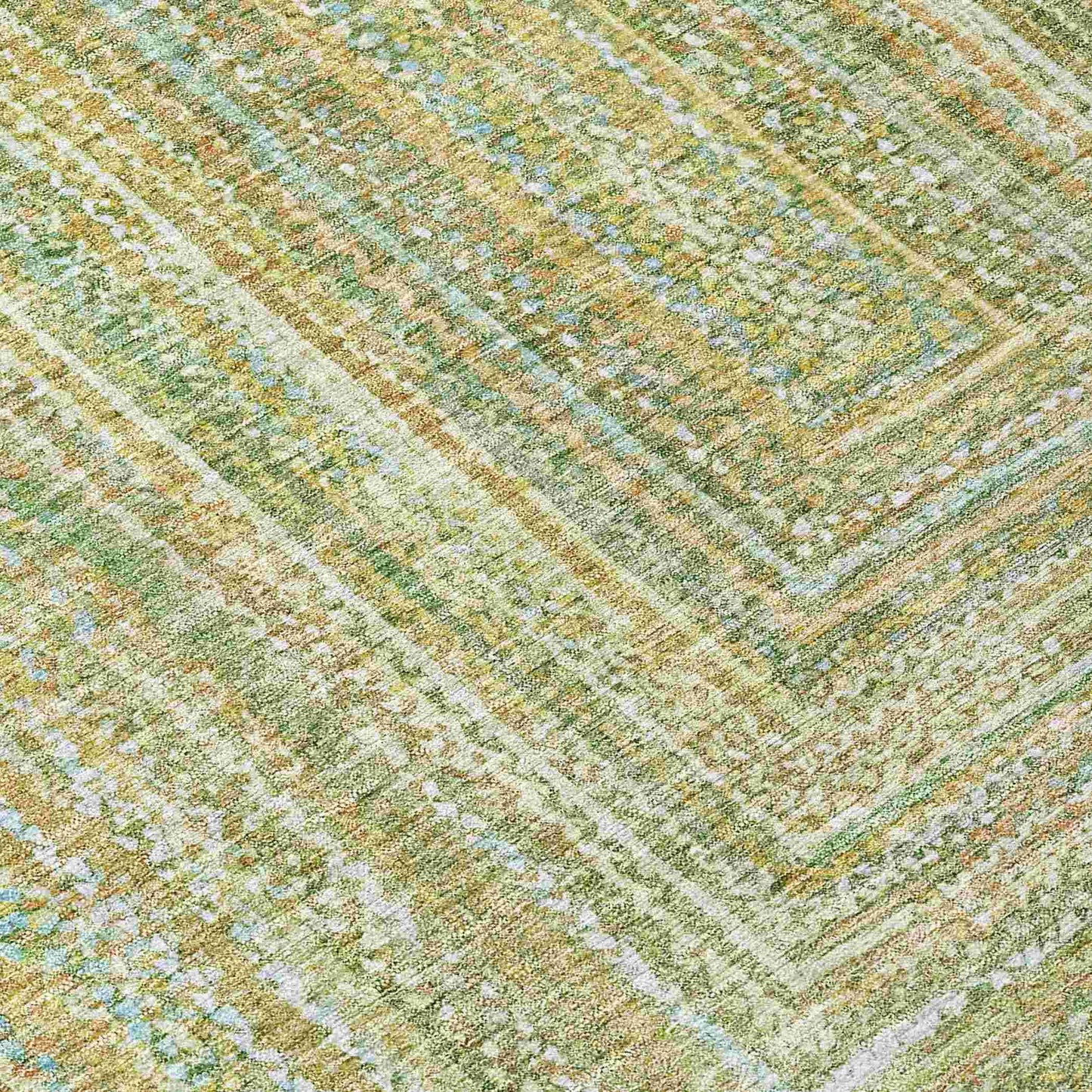 Haelara Green Washable Indoor-Outdoor Rug