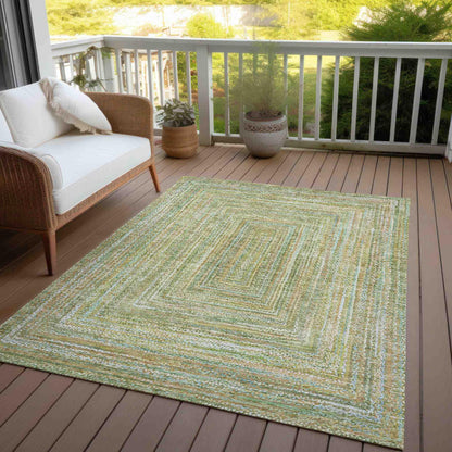Haelara Green Washable Indoor-Outdoor Rug
