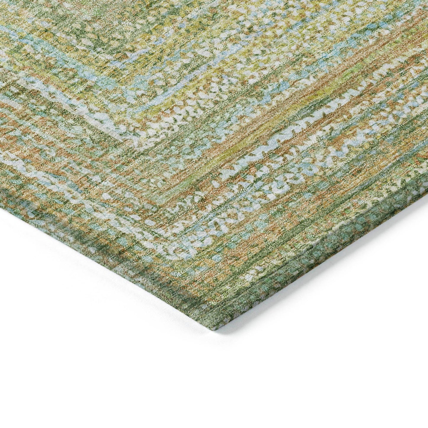Haelara Green Washable Indoor-Outdoor Rug