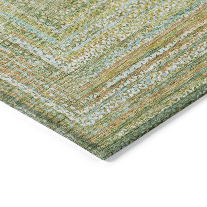 Haelara Green Washable Indoor-Outdoor Rug