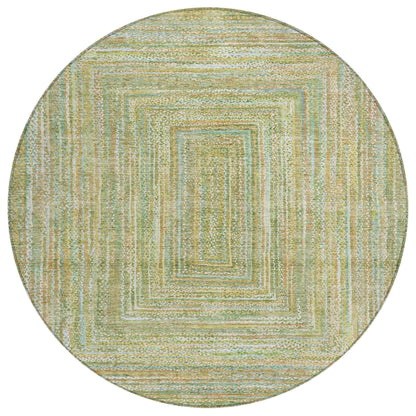 Haelara Green Washable Indoor-Outdoor Rug
