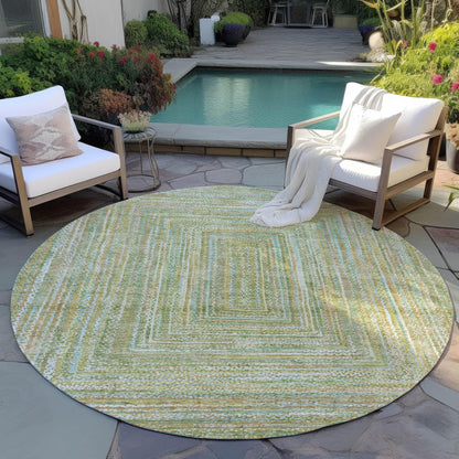 Haelara Green Washable Indoor-Outdoor Rug