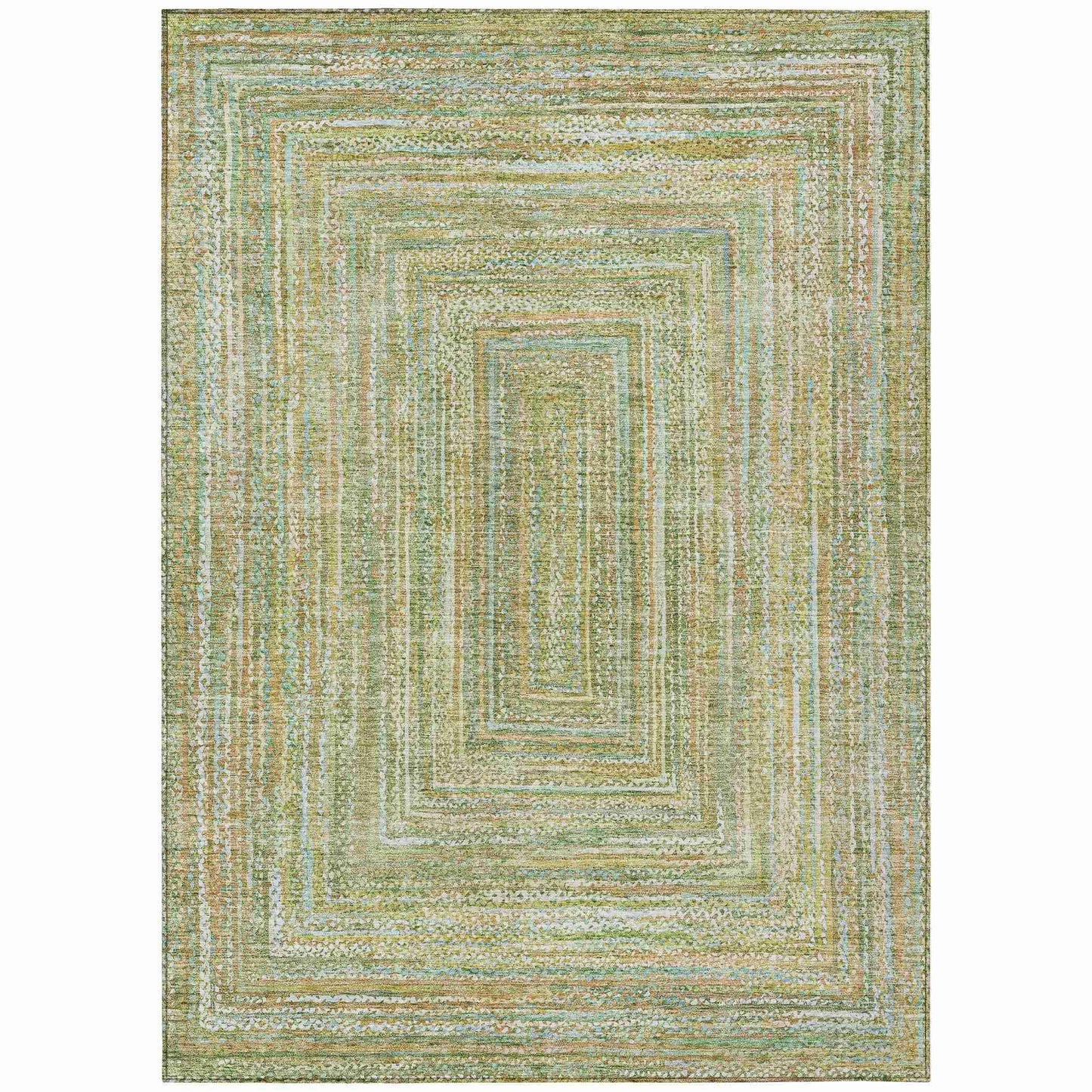 Haelara Green Washable Indoor-Outdoor Rug