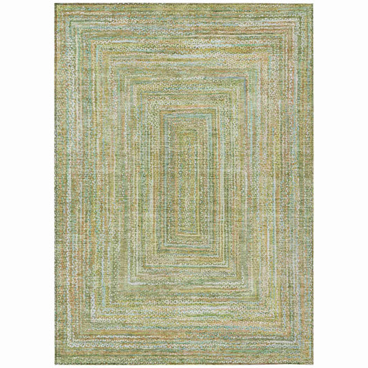 Haelara Green Washable Indoor-Outdoor Rug