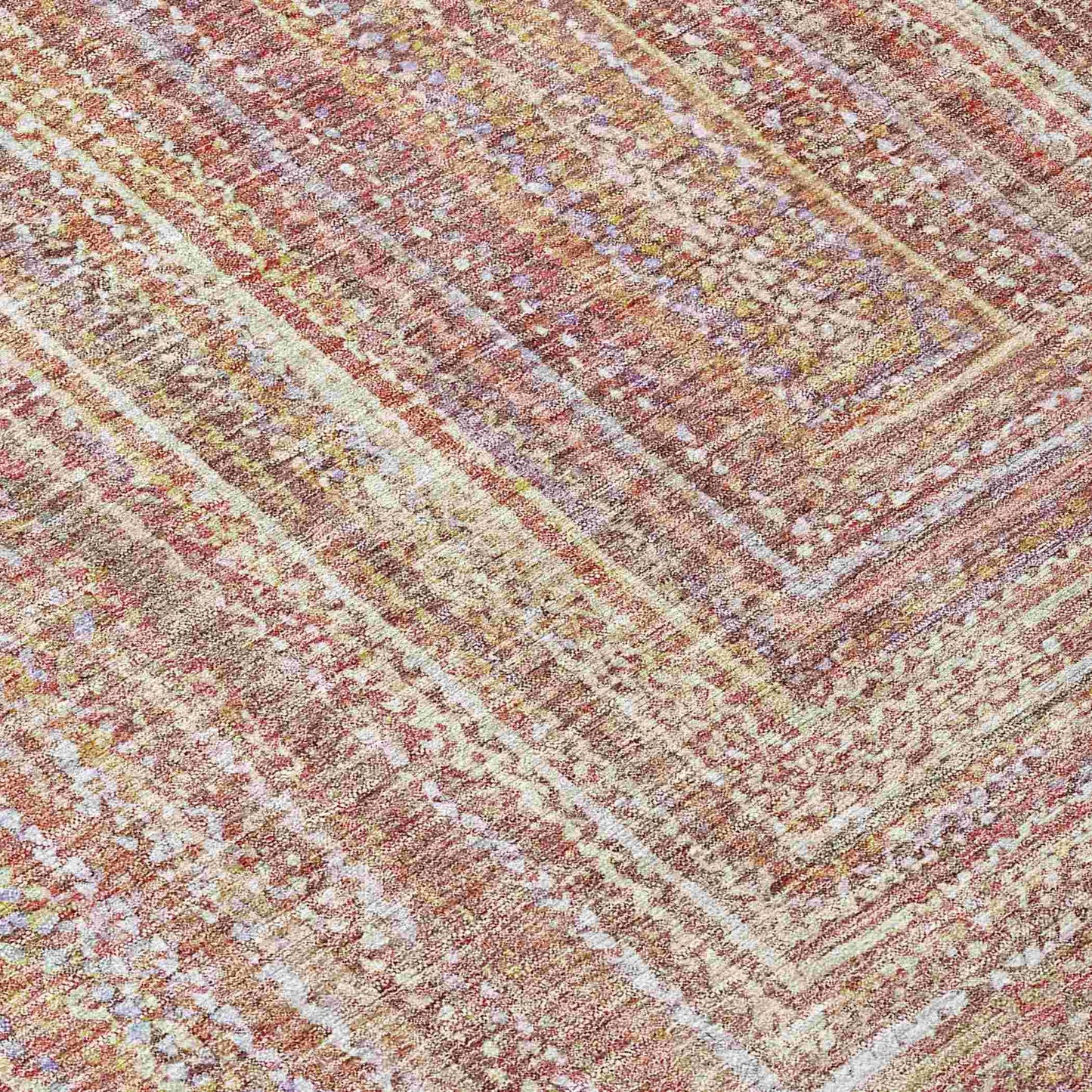 Haelara Orange Washable Indoor-Outdoor Rug