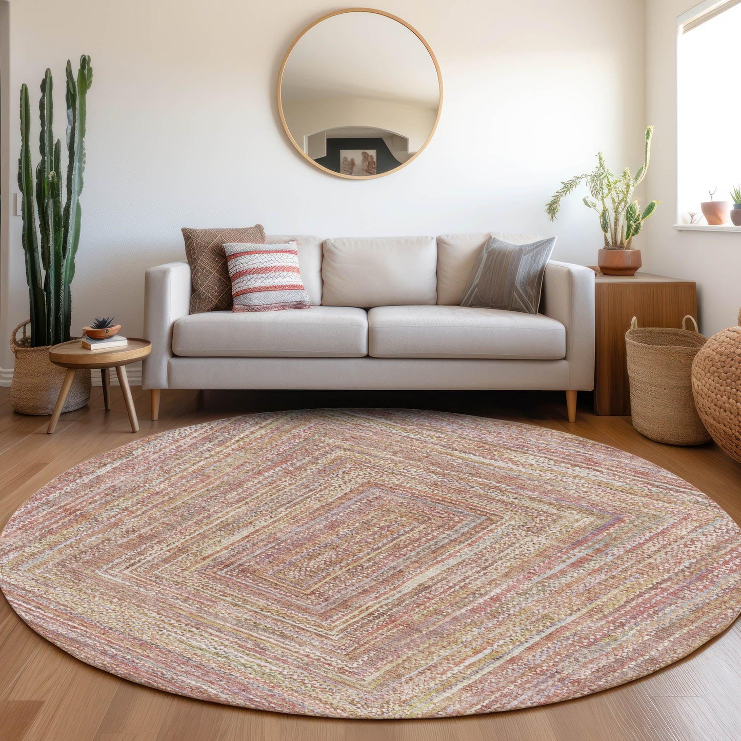 Haelara Orange Washable Indoor-Outdoor Rug