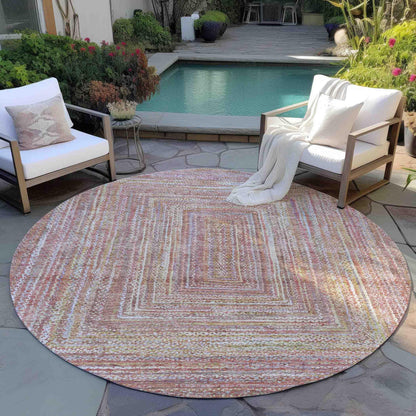 Haelara Orange Washable Indoor-Outdoor Rug