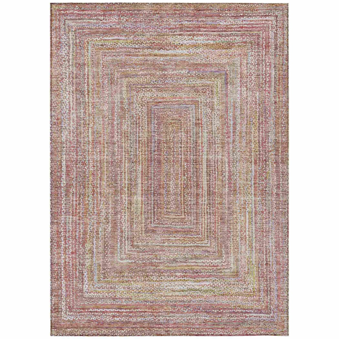 Haelara Orange Washable Indoor-Outdoor Rug