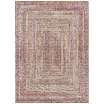 Haelara Orange Washable Indoor-Outdoor Rug