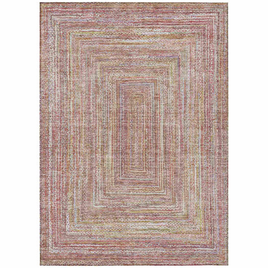 Haelara Orange Washable Indoor-Outdoor Rug