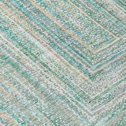 Haelara Teal Washable Indoor-Outdoor Rug