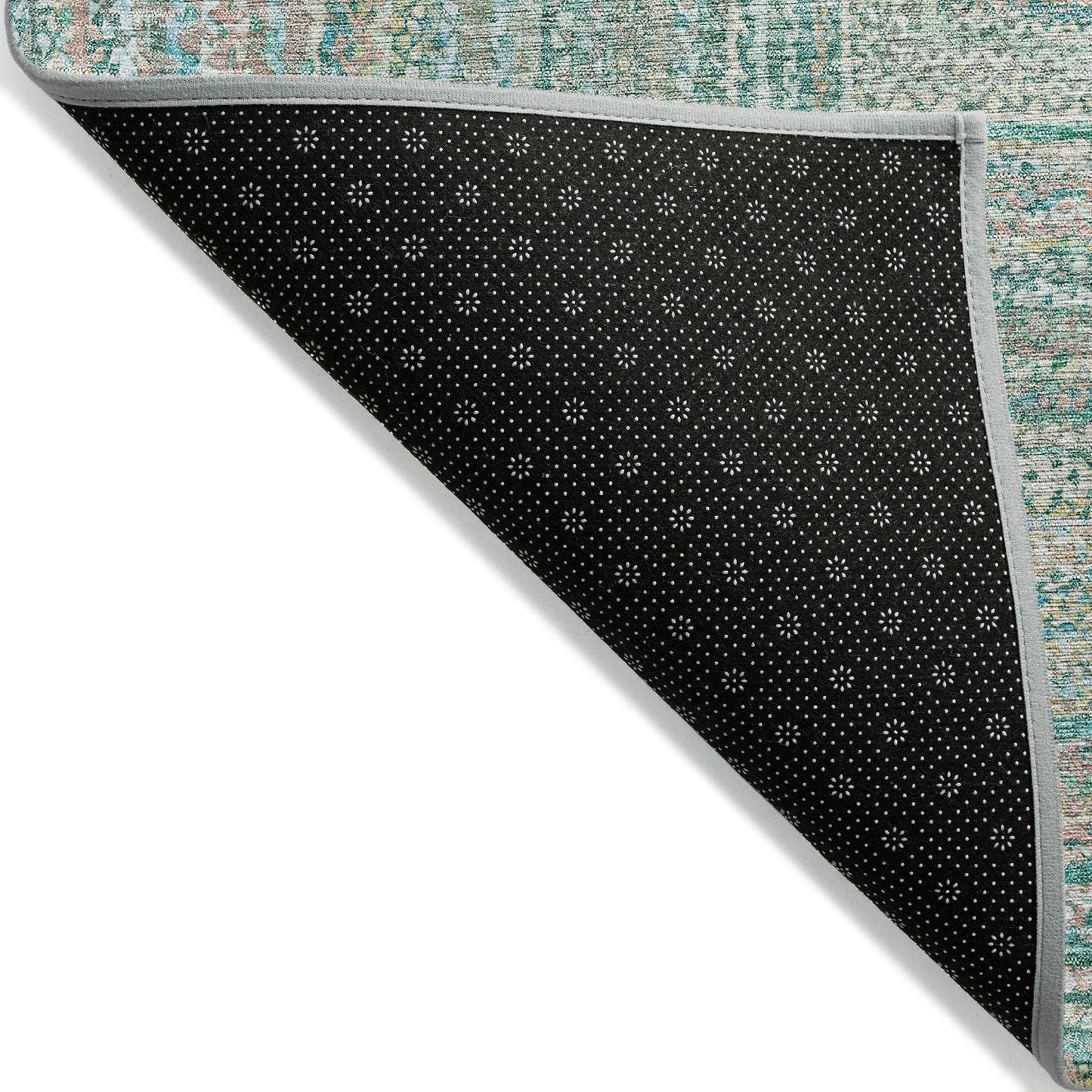 Haelara Teal Washable Indoor-Outdoor Rug