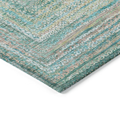 Haelara Teal Washable Indoor-Outdoor Rug