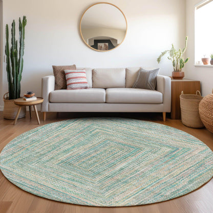 Haelara Teal Washable Indoor-Outdoor Rug