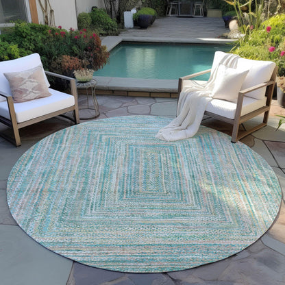 Haelara Teal Washable Indoor-Outdoor Rug