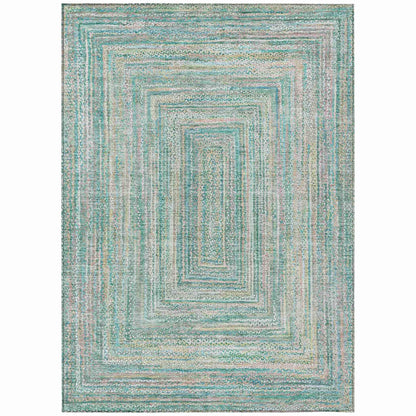 Haelara Teal Washable Indoor-Outdoor Rug