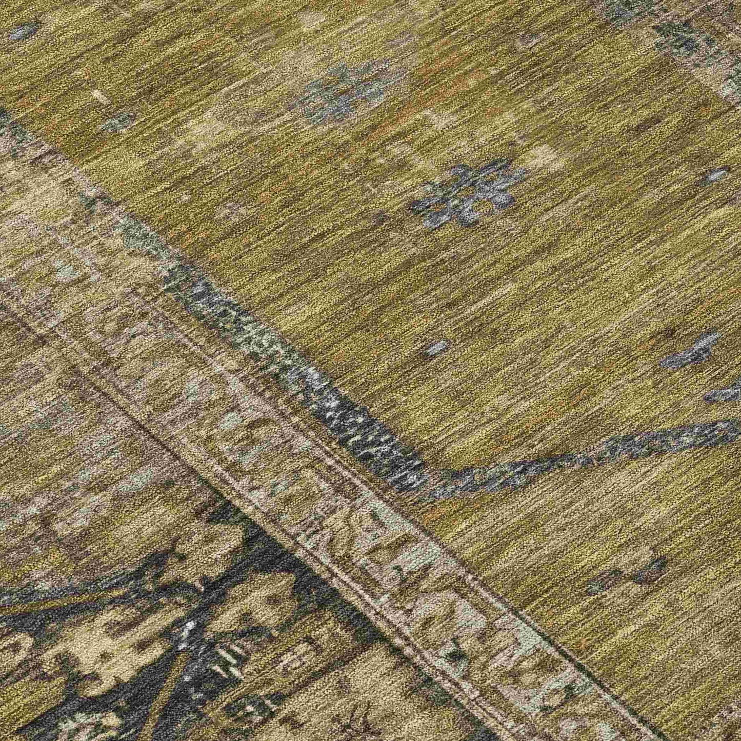 Haelaris Brown Washable Indoor-Outdoor Rug