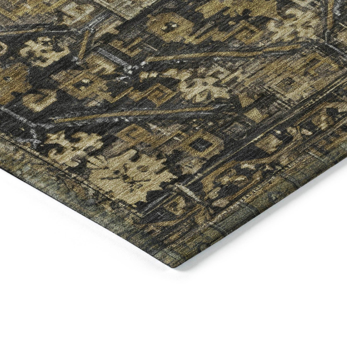 Haelaris Brown Washable Indoor-Outdoor Rug