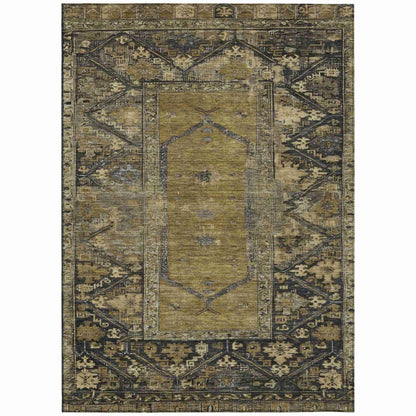 Haelaris Brown Washable Indoor-Outdoor Rug
