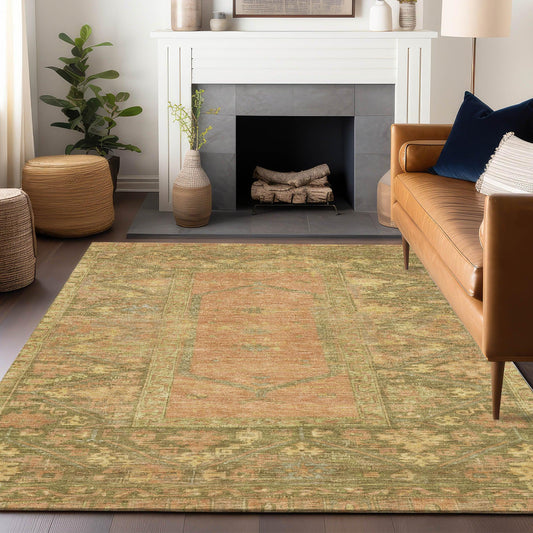 Haelaris Coral Washable Indoor-Outdoor Rug