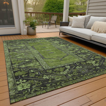 Haelaris Green Washable Indoor-Outdoor Rug