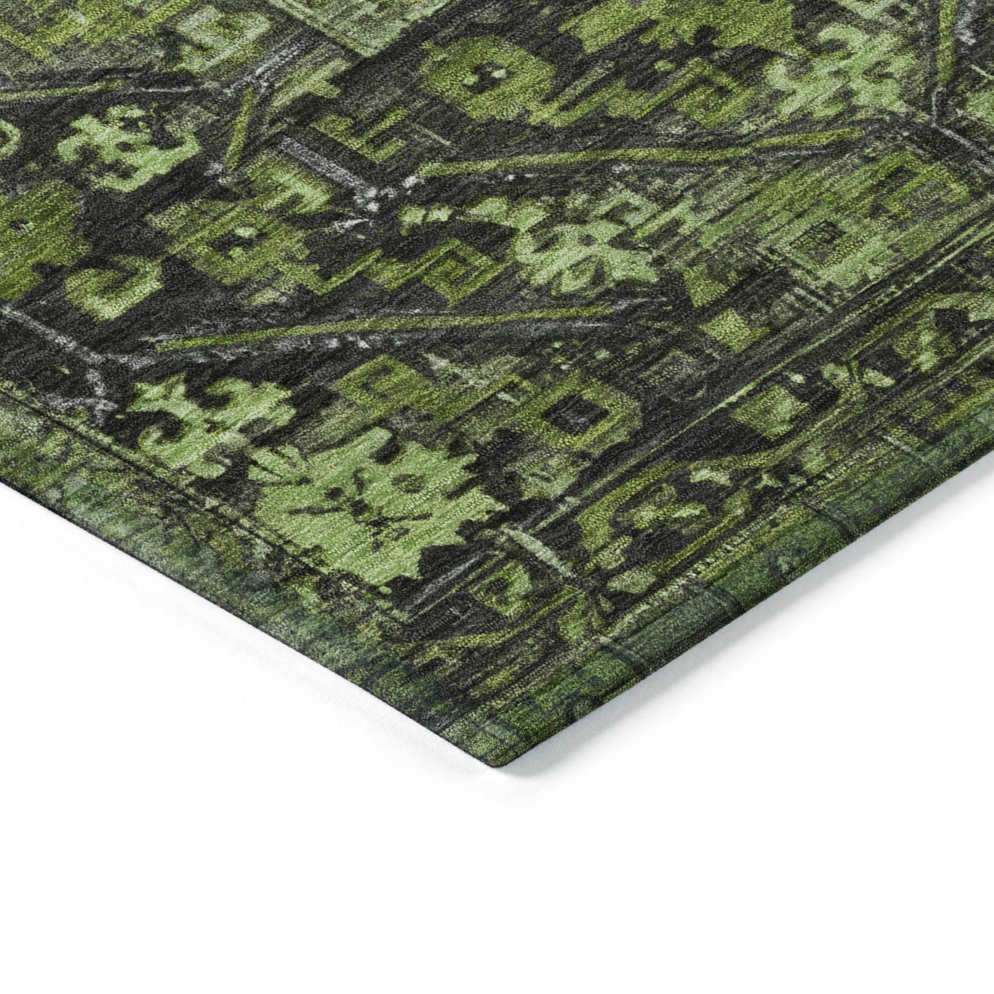 Haelaris Green Washable Indoor-Outdoor Rug