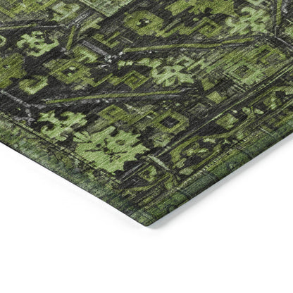 Haelaris Green Washable Indoor-Outdoor Rug