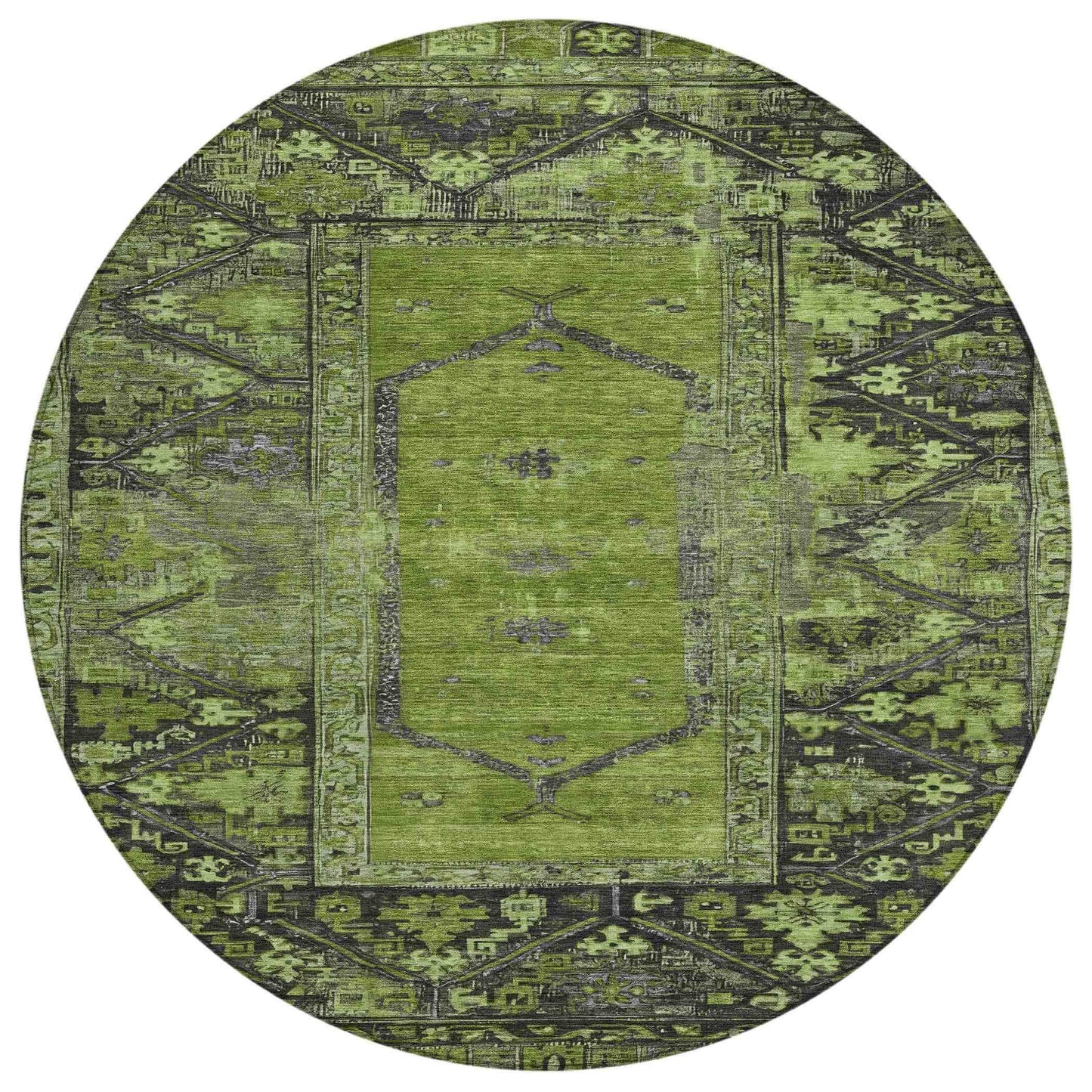Haelaris Green Washable Indoor-Outdoor Rug