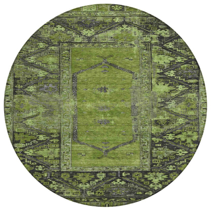 Haelaris Green Washable Indoor-Outdoor Rug