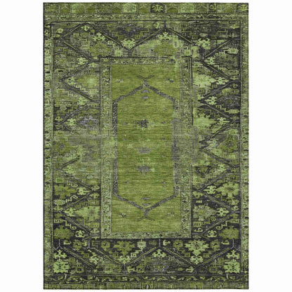 Haelaris Green Washable Indoor-Outdoor Rug