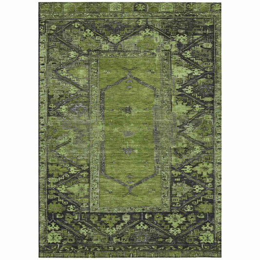 Haelaris Green Washable Indoor-Outdoor Rug