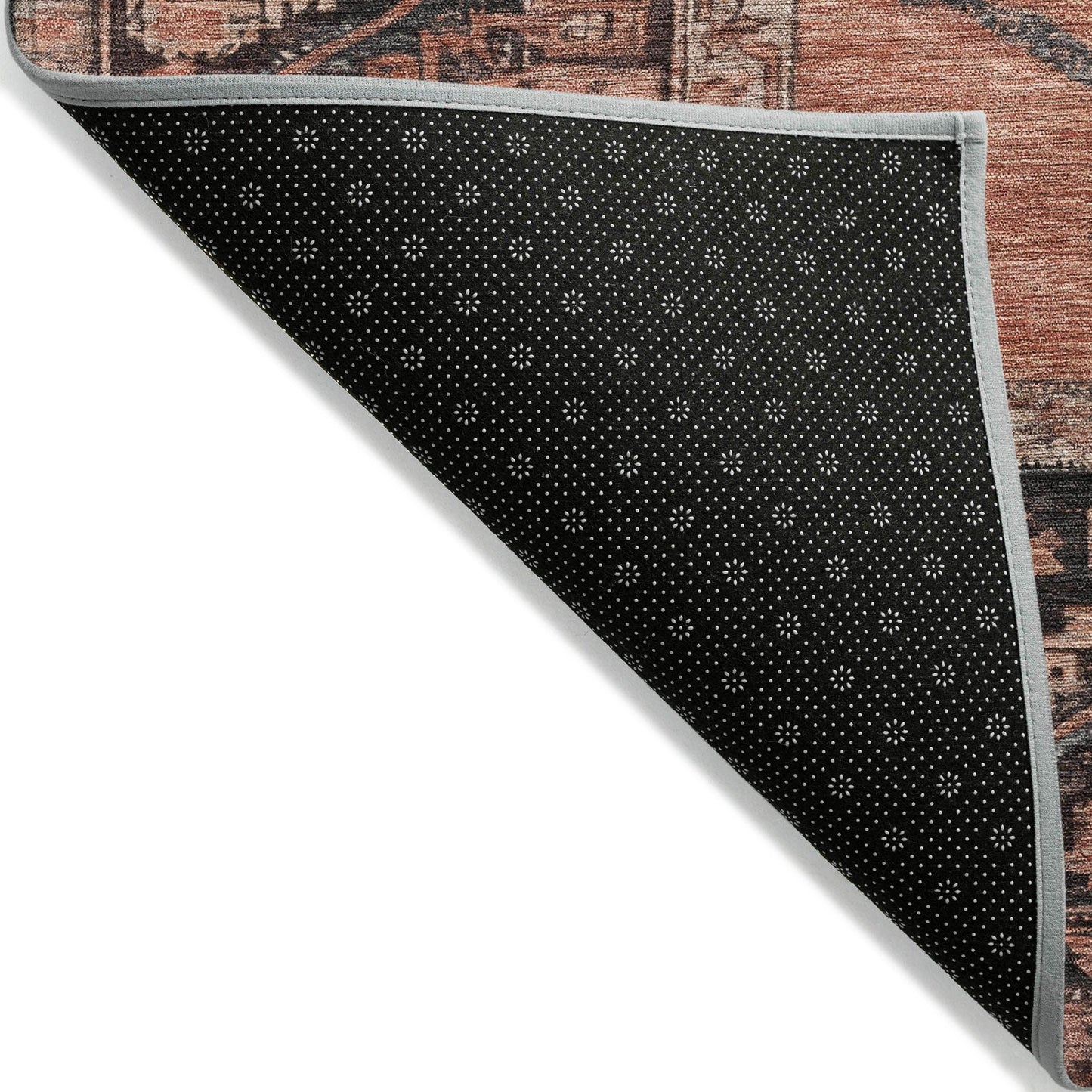 Haelaris Orange Washable Indoor-Outdoor Rug