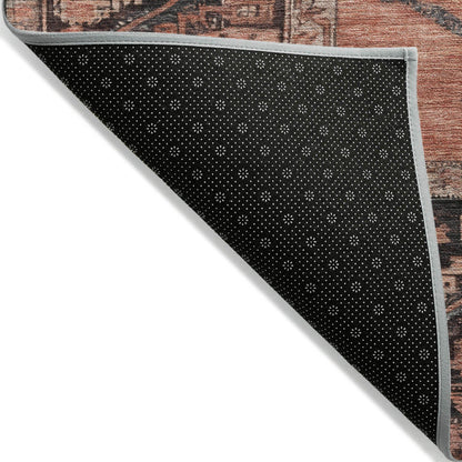 Haelaris Orange Washable Indoor-Outdoor Rug