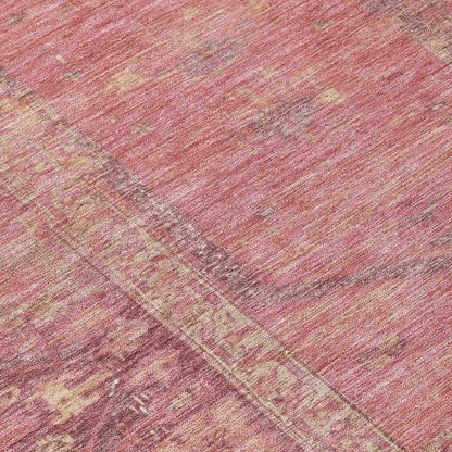 Haelaris Pink Washable Indoor-Outdoor Rug