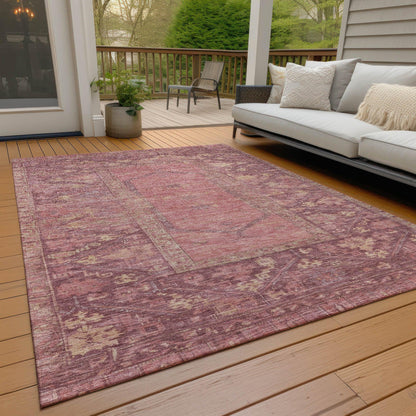 Haelaris Pink Washable Indoor-Outdoor Rug